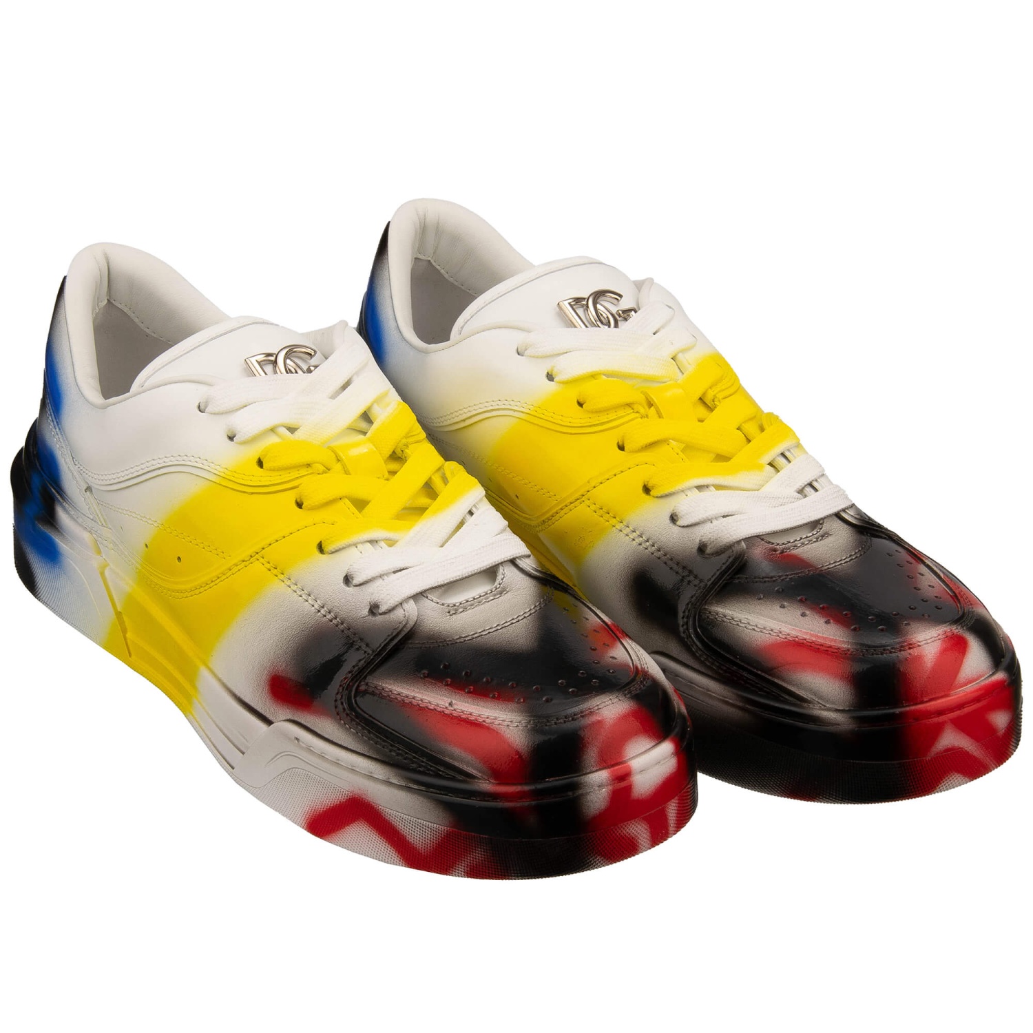 DOLCE & GABBANA Men Logo Graffiti Low Top Sneaker Shoes NEW ROMA